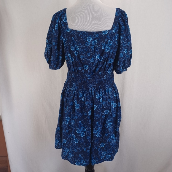 Old Navy Blue Floral Dress Sz L - Picture 5 of 8